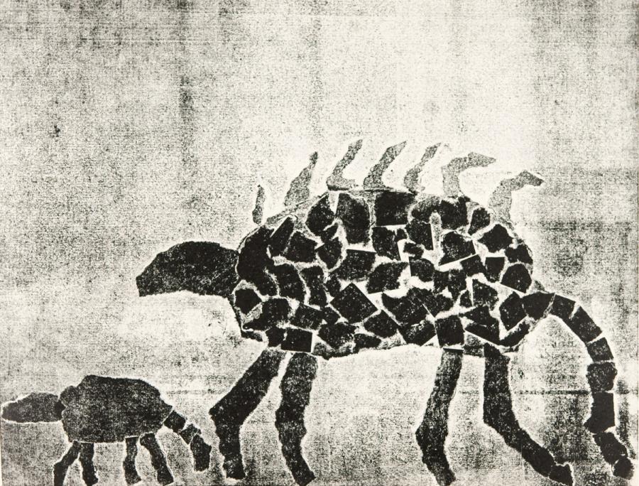 Papierdruck - Schuppentiere