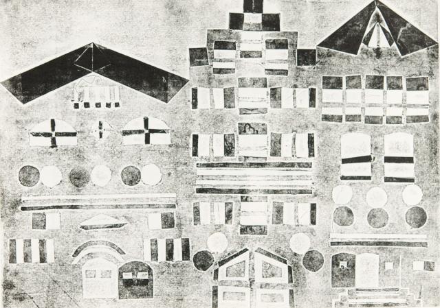 Papierdruck - Häuser