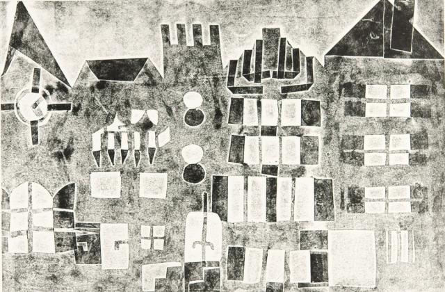 Papierdruck - Häuser