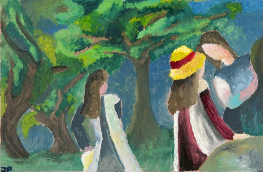 Macke: Mädchen unter Bäumen