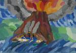 Schiff vor Vulkaninsel