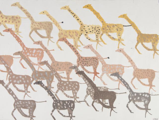 Kartonstempel: Tierherde - Giraffen